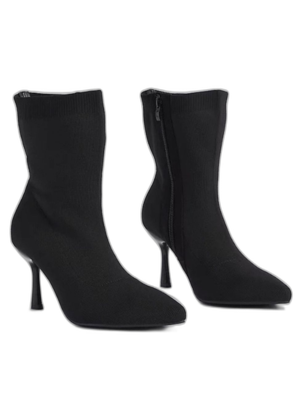 torrid Black Stretch Sock Ankle Boots with Stiletto Heel